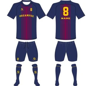 Custom Cusom Sublimation Printing Stripe Soccer Jersey Design Fotbollströjor Grossist
